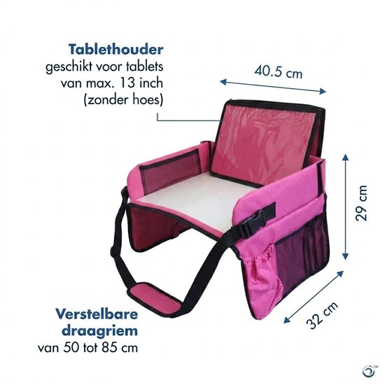 CenZ® Reistafel voor Kinderen, Tekentafel, Tablethouder, Auto en Vliegtuig Reistafel voor Kinderen, Opvouwbaar, Autotafel, Organizers, Speeltafel, Eettafel, Auto Organizer voor Kinderen, ROZE — afbeelding 3