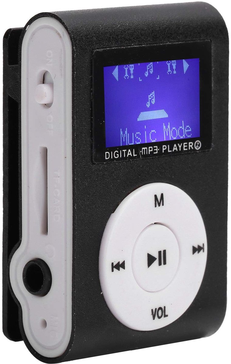 Vlemico - MP3-spelerset - Draagbare muziekspeler - Licht clipdesign - Zwart - Geheugenkaart ondersteuning - Sport en outdoor - Compact model