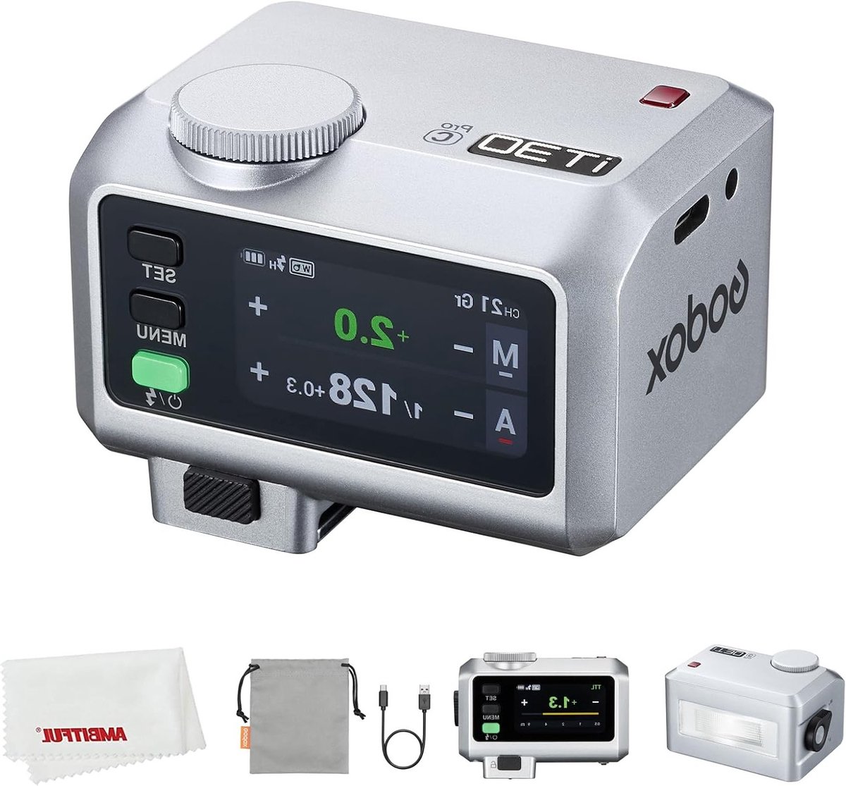 Mini Flitser voor Canon Camera met TTL Automatische Belichting, HSS 1/8000s, 2.4G Draadloos Systeem en Kleuren Touchscreen