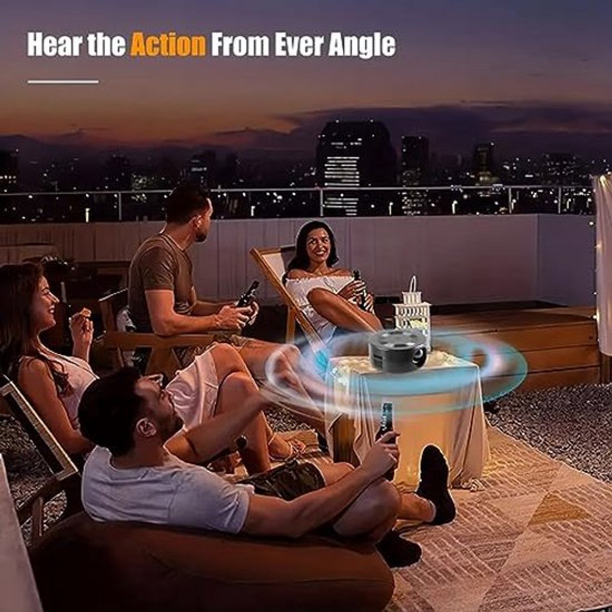 Mini Projector, 1080p HD Home Theater Video Projector, Draagbare Filmprojector met AUX USB Interfaces, voor IOS Android Smartphones Tablets