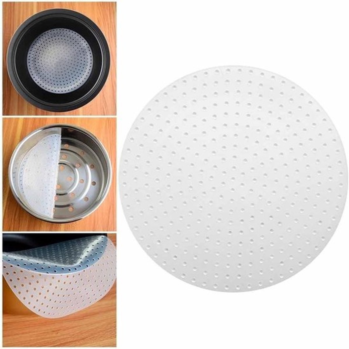 Rijst Koken Siliconen Pad Mat Verbrand Proof - Hittebestendig - 30CM - Wit