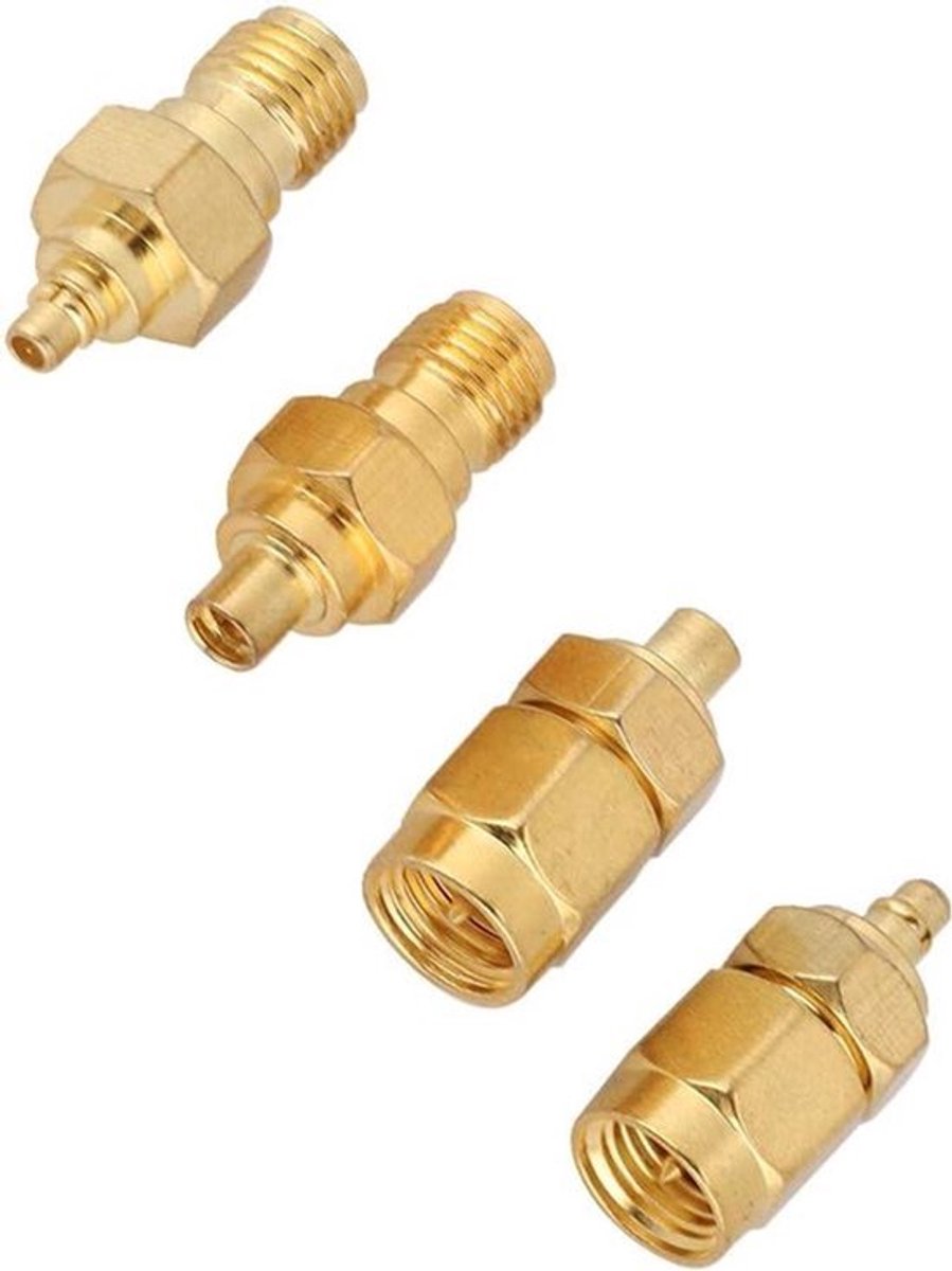 MMCX naar SMA adapter 4 stuks - Nikkel-geplateerd messing - 50Ohm - Antenne radio.