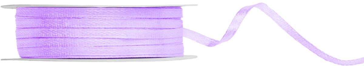 Satijn lint 3mm breed lila, rol 50 meter - hobbylint - sierlint - cadeaulint - satin ribbon