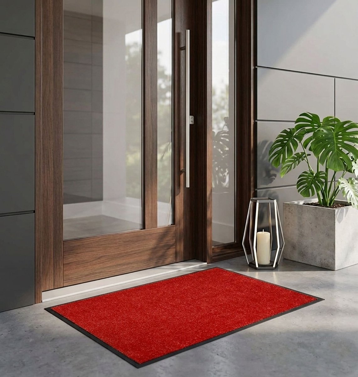Floordirekt Vuilvangmat Use&Wash - Antislip Deurmat - Veelzijdig Inzetbaar - Rood - 200 x 200 cm - Onderhoudsvriendelijk, Slijtvast & Ideaal voor Hal, Entree en Woonruimte