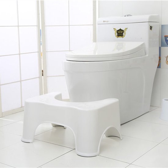 QUVIO Toiletkrukje volwassenen - Wit - WC krukje met antislip - Ergonomisch toilet opstapje — afbeelding 3