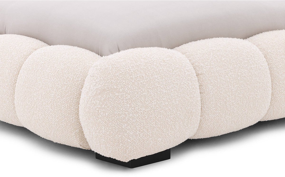 Goossens Gestoffeerd Bedframe Cloud, 180 x 200 cm Stof Ahenk 9851 beige