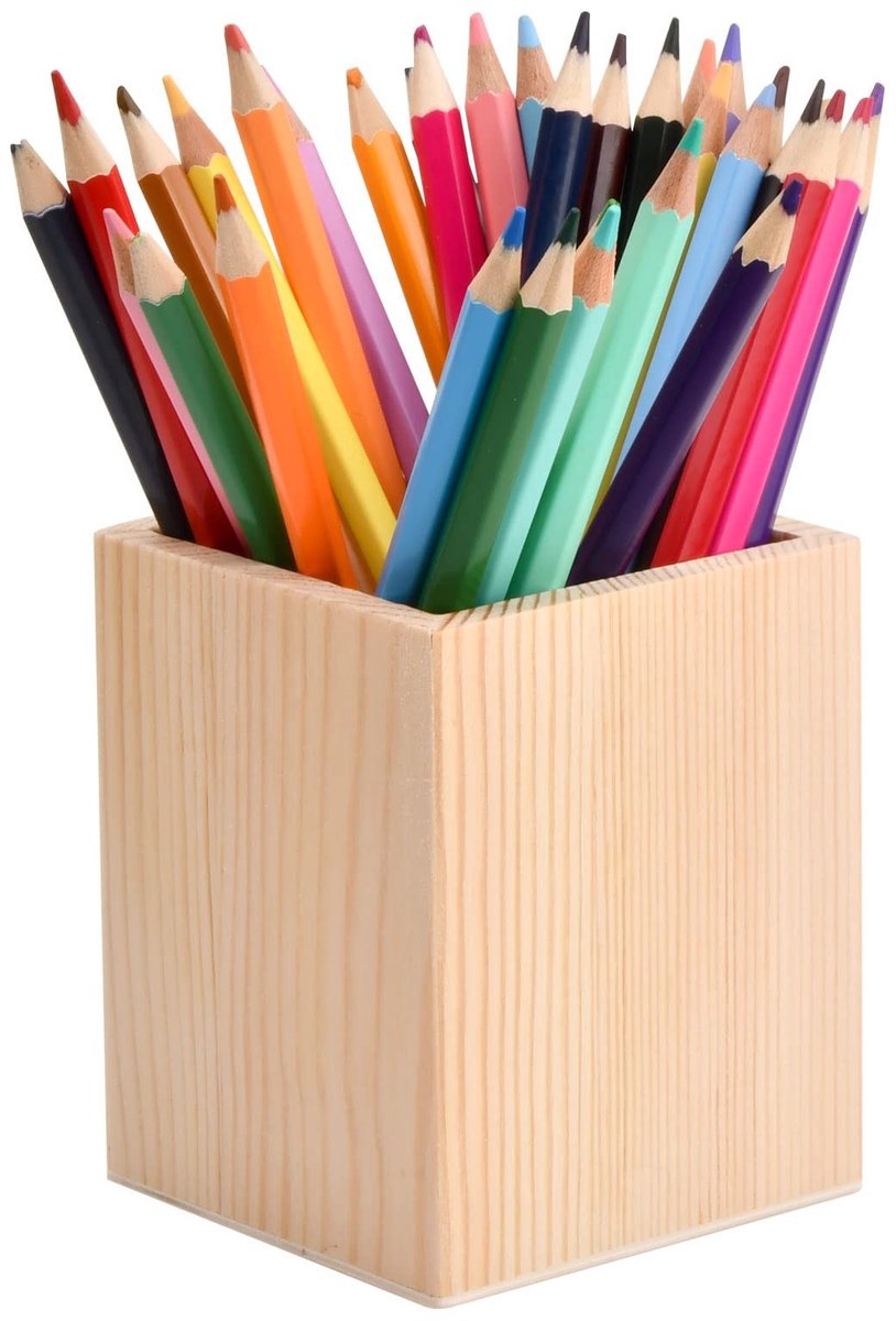 Livia home - Penhouder Hout - Desk Organizer - Modern Design - 10 x 8 x 8 cm - Pennen Opslag - Geschikt voor School en Kantoor