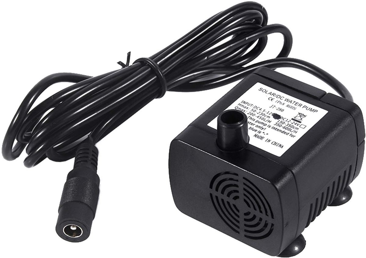 Livia home - Dompelpomp - Zonne-energie - Ultrastille werking - Zwart - Visvijver - Maximaal 420L/H - Geschikt voor Fonteinvijver