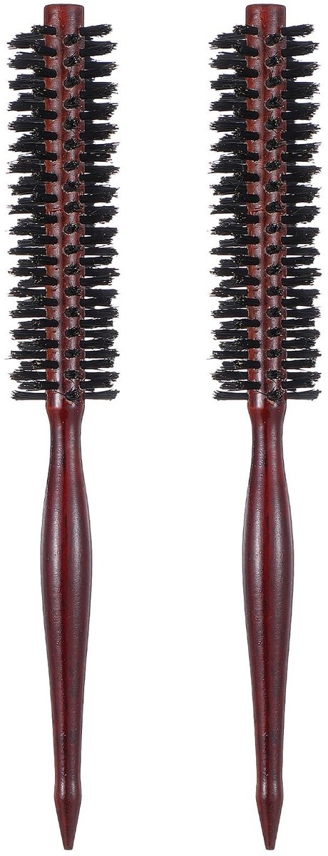 Dailygoods - Baardborstel - Ronde borstel - Natuurlijke krulborstel - Houten handvat - Antistatisch - Geschikt voor kort en lang haar