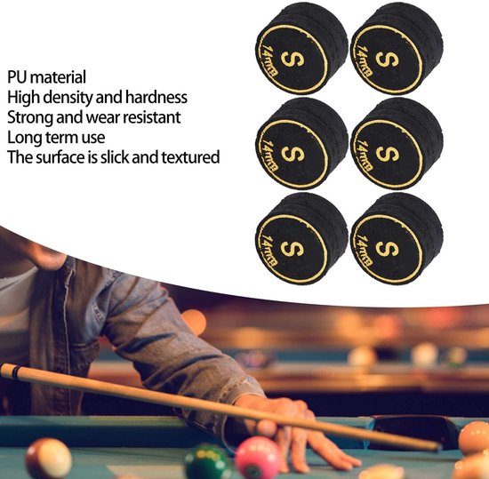 Dailygoods - Billiard Cue Tips - Professionele Multilayer - 6 Stuks - Pool en Snooker Accessoires - Hoogwaardige Kwaliteit - Geschikt voor Biljart - 1 van Dailygoods — afbeelding 5