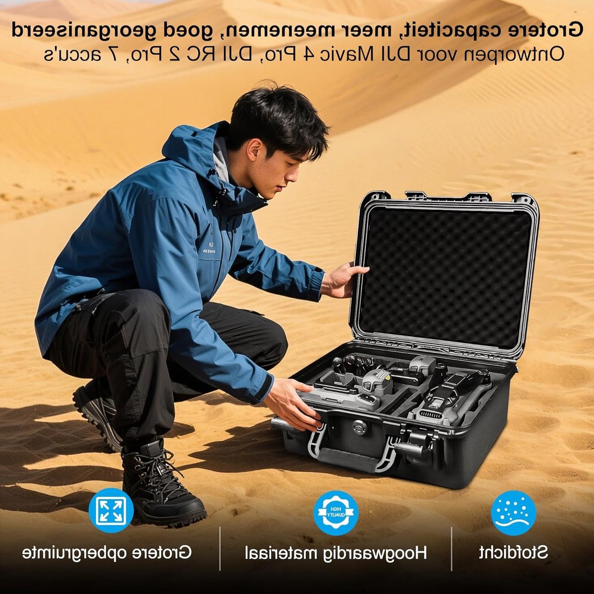 Waterdichte Hardcase voor DJI Mavic 4 Pro Drone met Oplader, Accu's en Accessoires - Ideaal voor Reis en Bescherming – foto 7