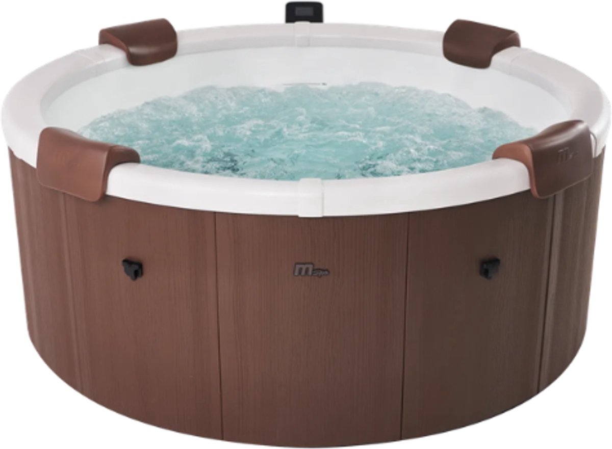 MSpa Rova Frame Spa - 6-Persoons Luxe Jacuzzi - Rond - 138 Airjets - Plug & Play - Inclusief Filterset, Isolerende Cover & Grondmat - Grijs - Ø 173 cm