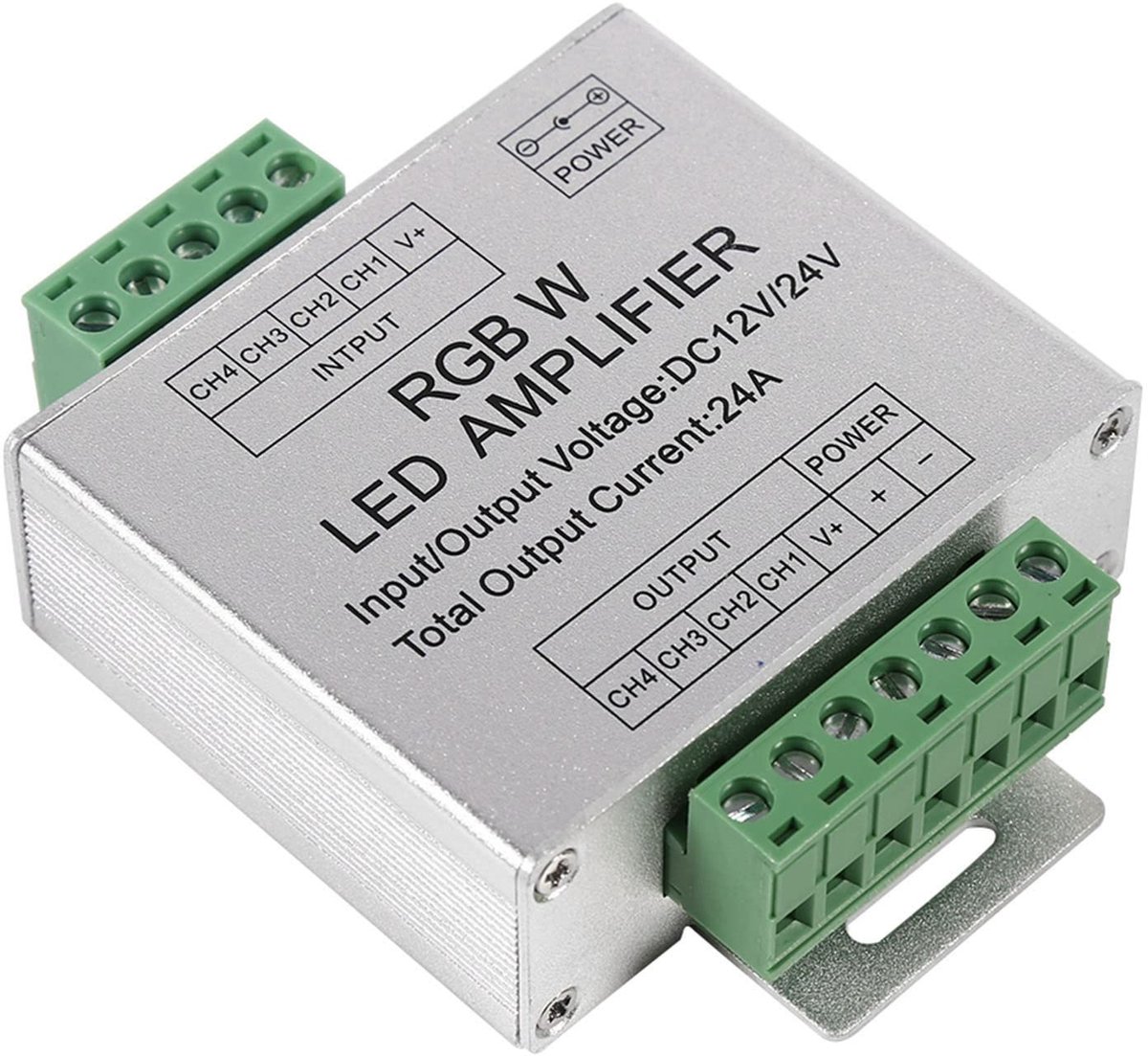Smoakez LED-versterker - Muziekcontroller - Versterkt signaal voor LED-strips - Geschikt voor feesten en evenementen - 24A max - Aluminium c...