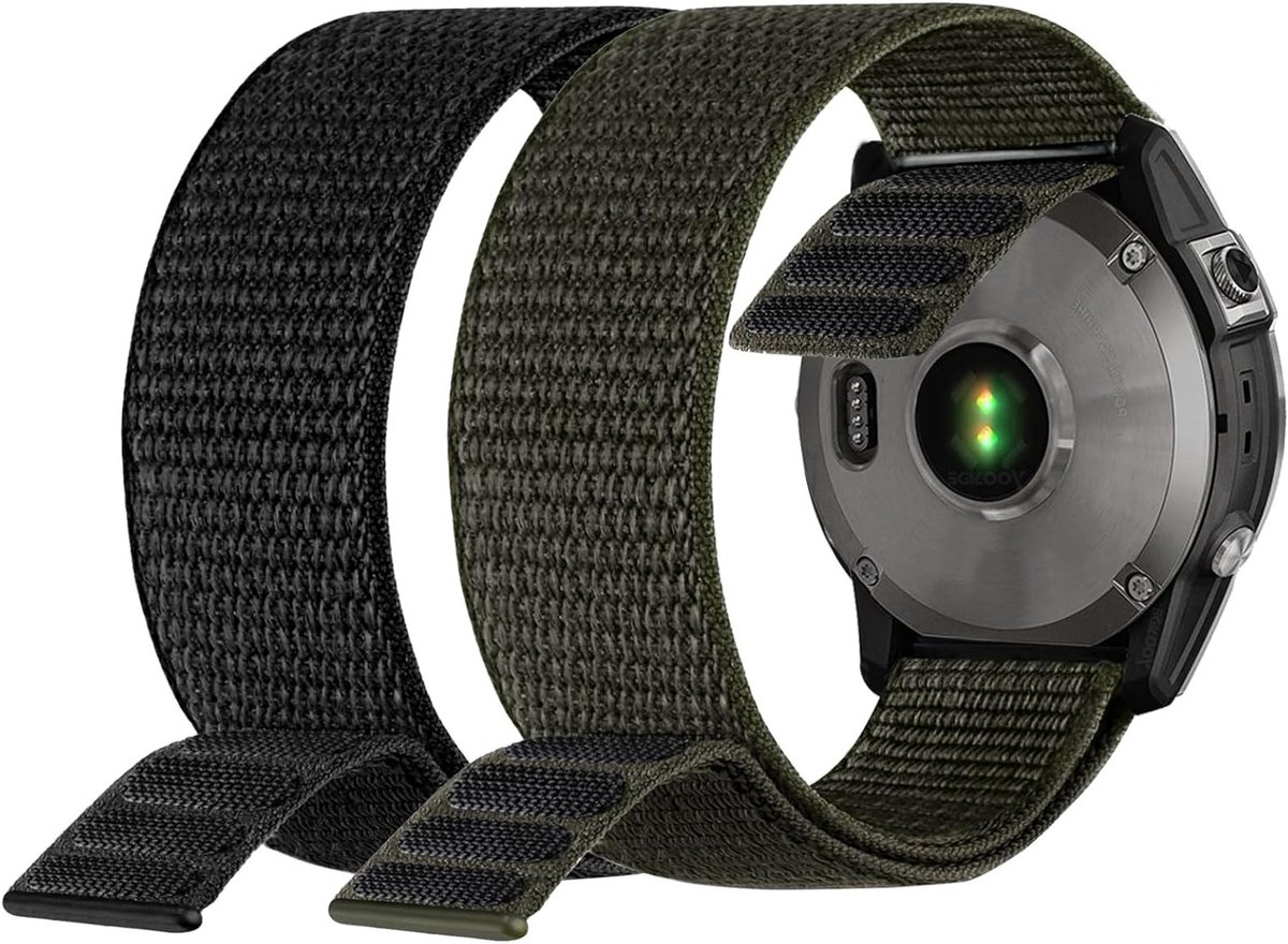 Verstelbare Velcro Nylon Horlogeband voor Garmin Fenix 7, EPIX 2, Fenix 6 en Fenix 5 - 22mm Sneldrogend, Ultra Licht Sportarmband voor Forerunner 955 en Instinct 2