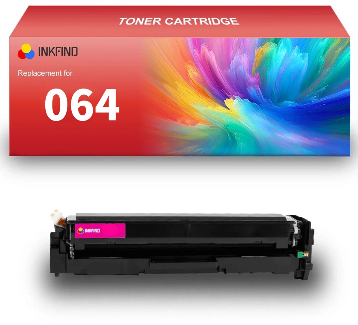 INKFIND 064 Magenta tonercartridge (5000 pages) compatibel met Canon 064 064H Magenta geschikt voor Canon i-SENSYS LBP722Cdw,MF832Cdw - 1-pack Magenta