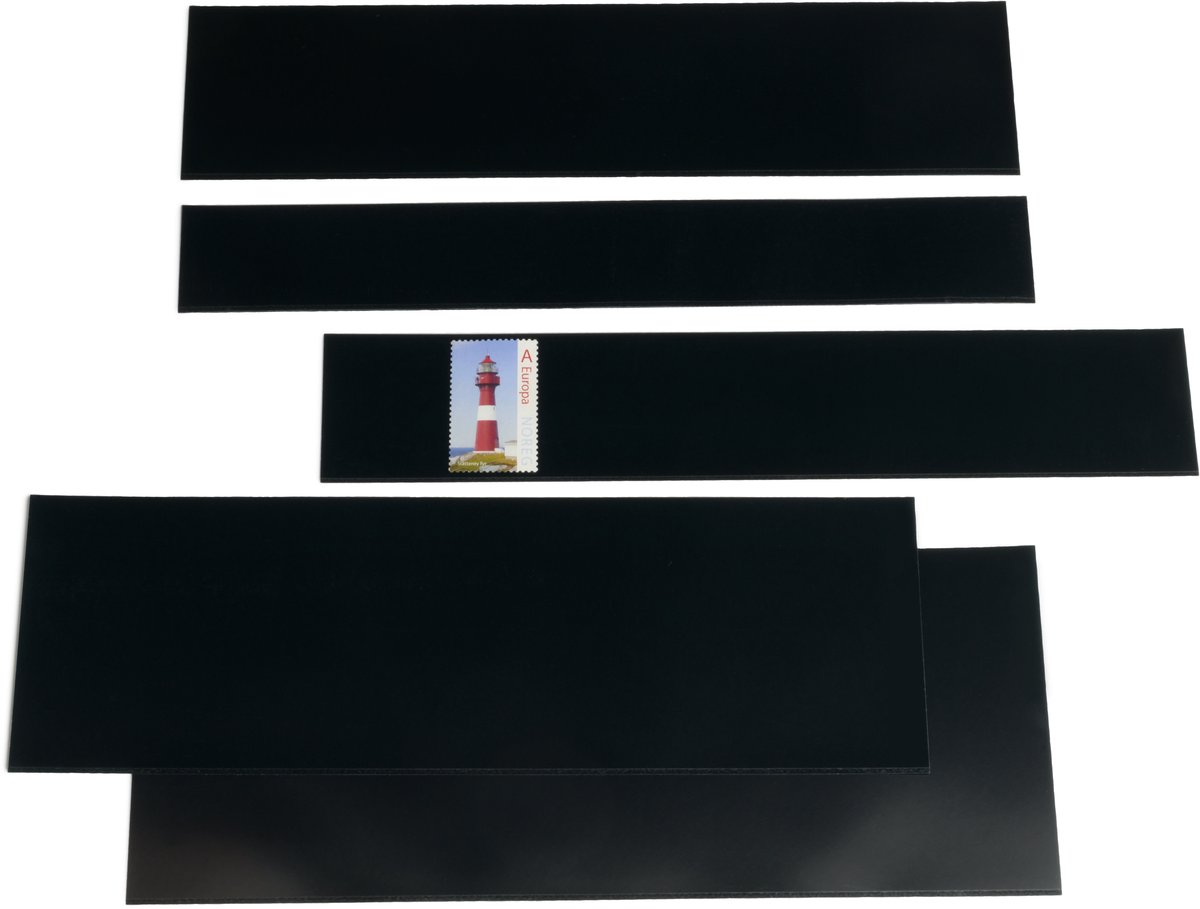 HAWID - Postzegelmount - Assortiment, 500 stroken 217 x 26 - 160 mm, zwarte dragerfolie