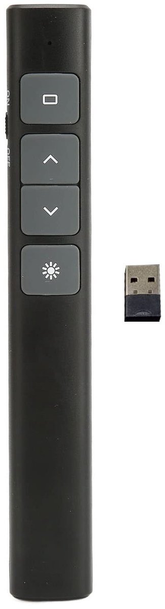 Dailygoods - Presentatie Clicker - Draadloze afstandsbediening - Plug and Play - Siliconen en ABS - Kantoorpresentaties - Geschikt voor meerdere bestu
