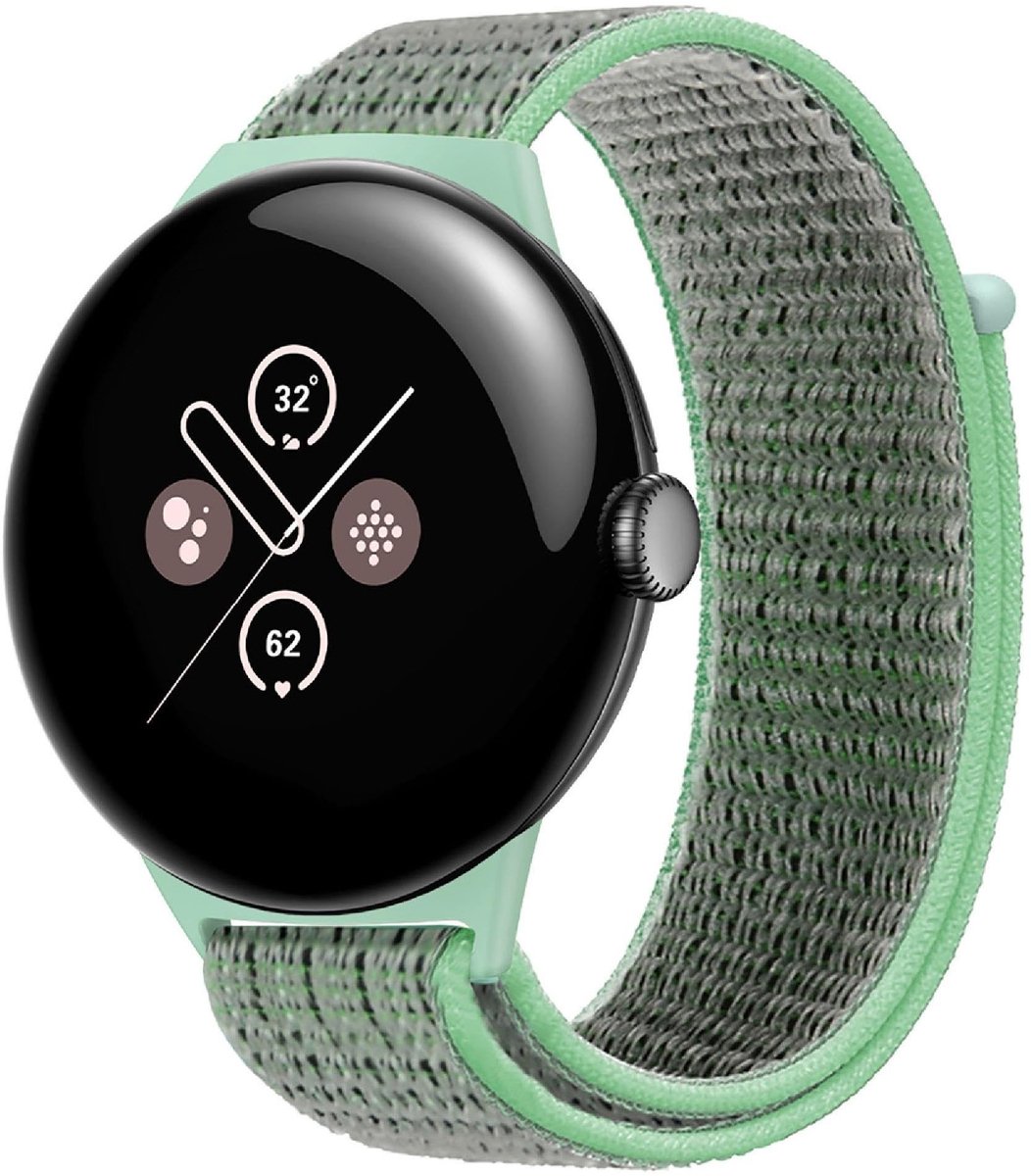 Dailygoods - Armband - Google Pixel Watch 3 - Zachte nylon geweven band - Uniseks - Ademend - Comfortabel - 45 mm - Geschikt voor smartwatch - Zwart