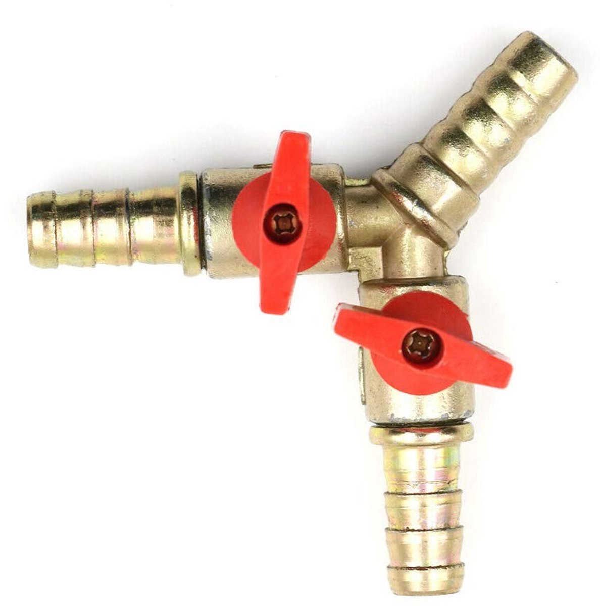 Dailygoods - Y Shape Valve Connector - 3 Weg Slangaansluiting - Gemaakt van Messing - Voor Olie Water Gas - 8mm - Duurzaam en Corrosiebestendig