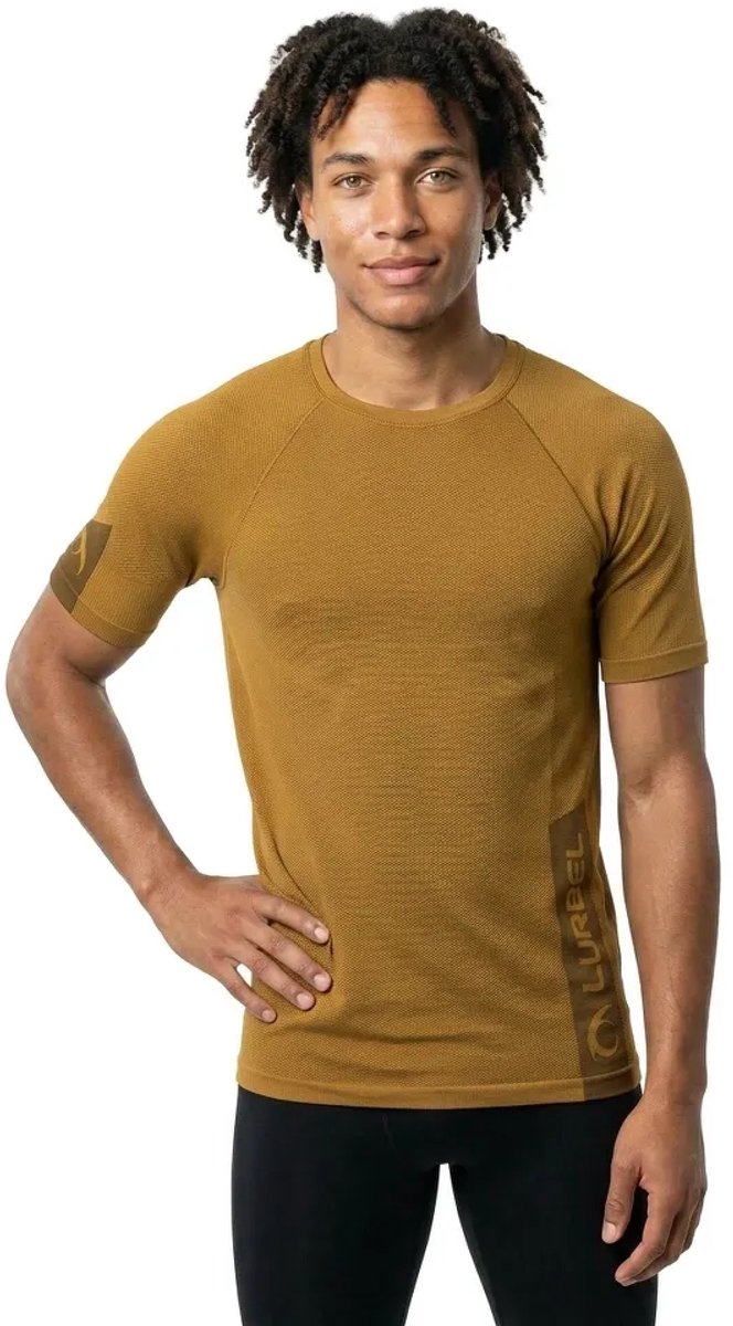 Lurbel Halo T-shirt Met Korte Mouwen Geel,Bruin M