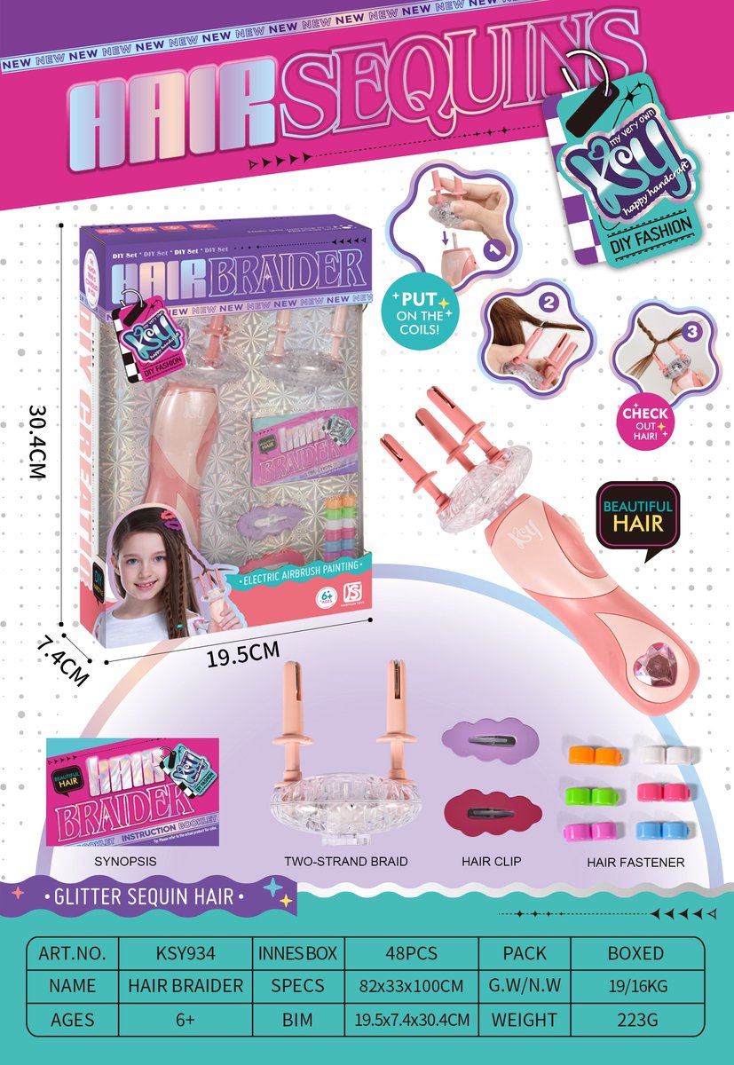 Speelgoedkapsalon voor meisjes doe het zelf automatische haarvlechtmachine en touwvlechter met accessoires haarstylingtools voor kinderen kerst en verjaardagscadeau beloning voor in de klas