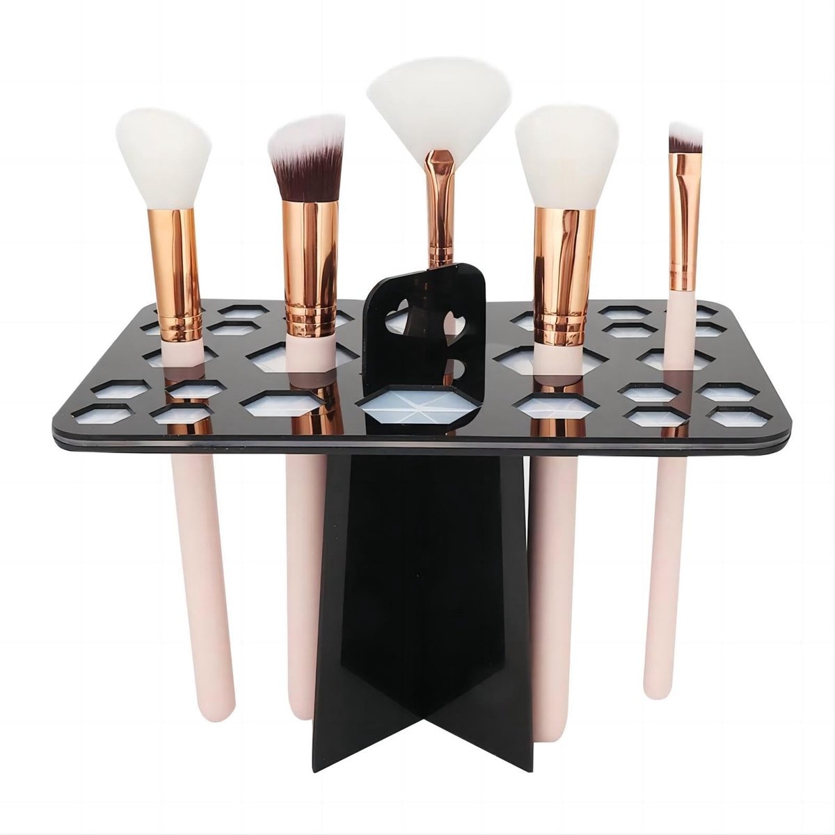 Dailygoods - Make-up Penseelhouder - Cosmetische Borstel Organizer - Opvouwbaar - Zwart - Borstel Droogrek - Geschikt voor Make-upkwasten - Zwart