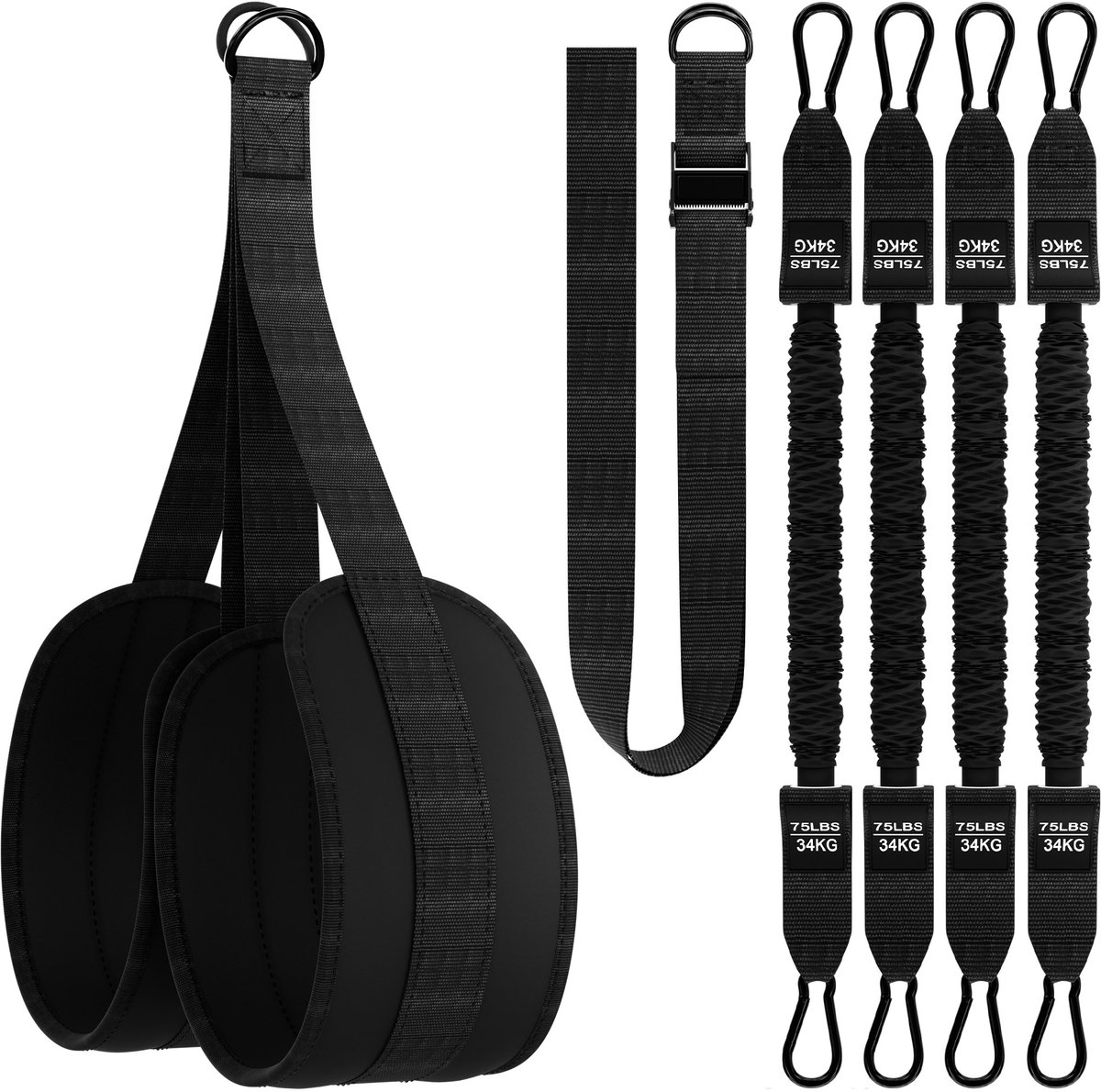 NEOLYMP Pull-up hulp set met voetlus & 4 kabels, 136 kg steun home gym