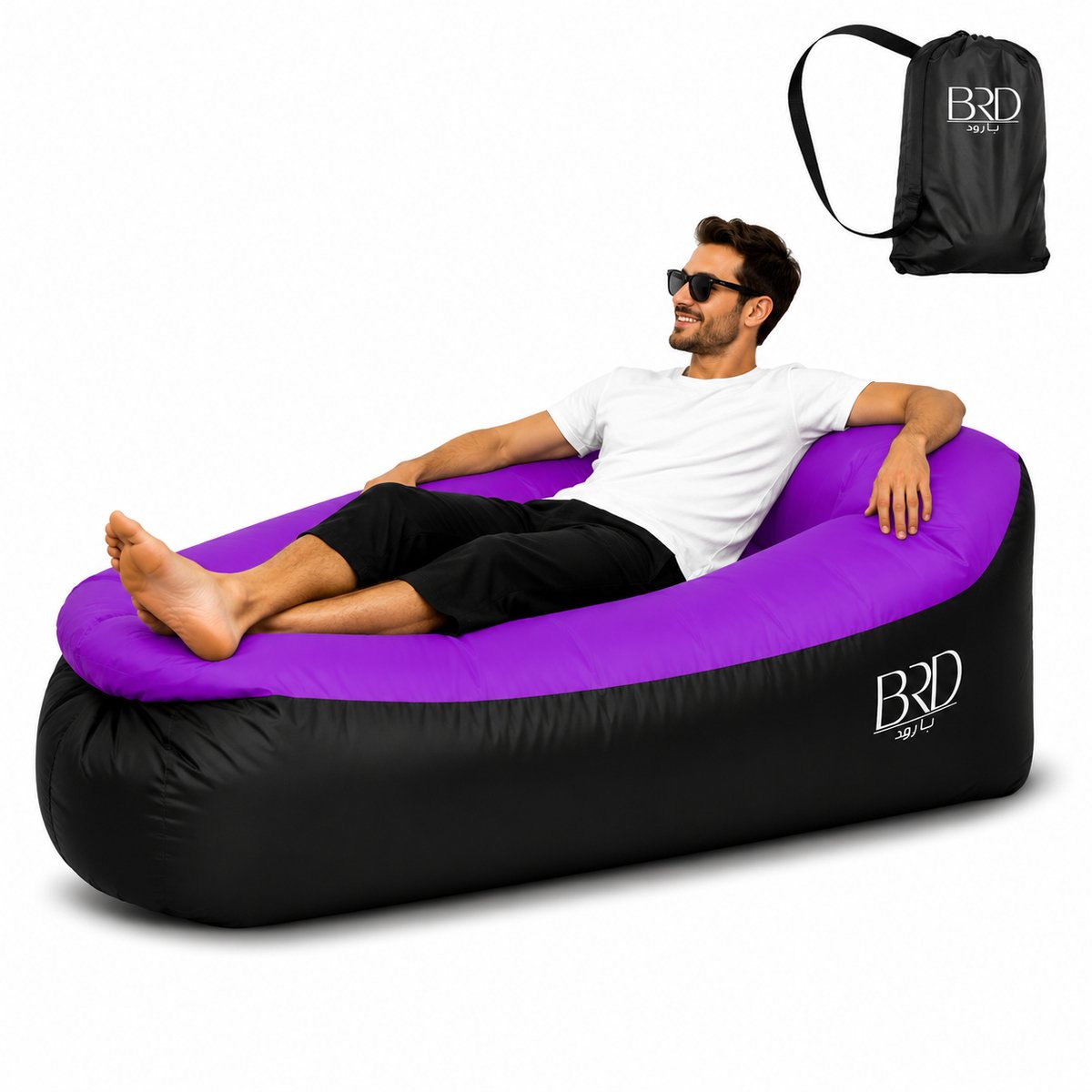 BRD® Opblaasbare Sofa Paars - Chill Bank - Kamperen - Park - Strand