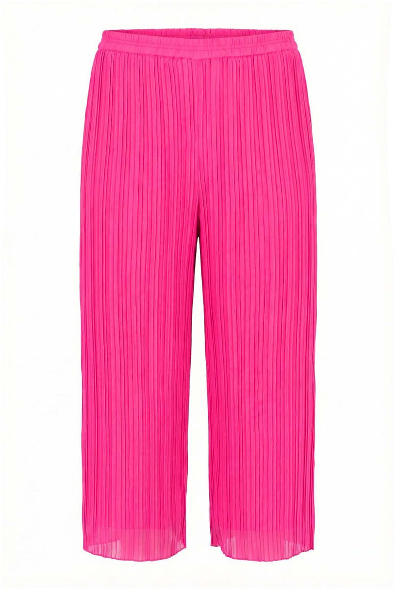 Angel of Style - Dames - Plissé-culotte wijde rechte pijp - Hibiscusrood - Maat 54