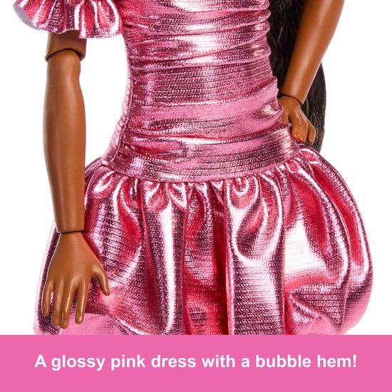 Barbie Deluxe Stijl Pop - Metallic Koraalroze Jurk van Barbie — afbeelding 2