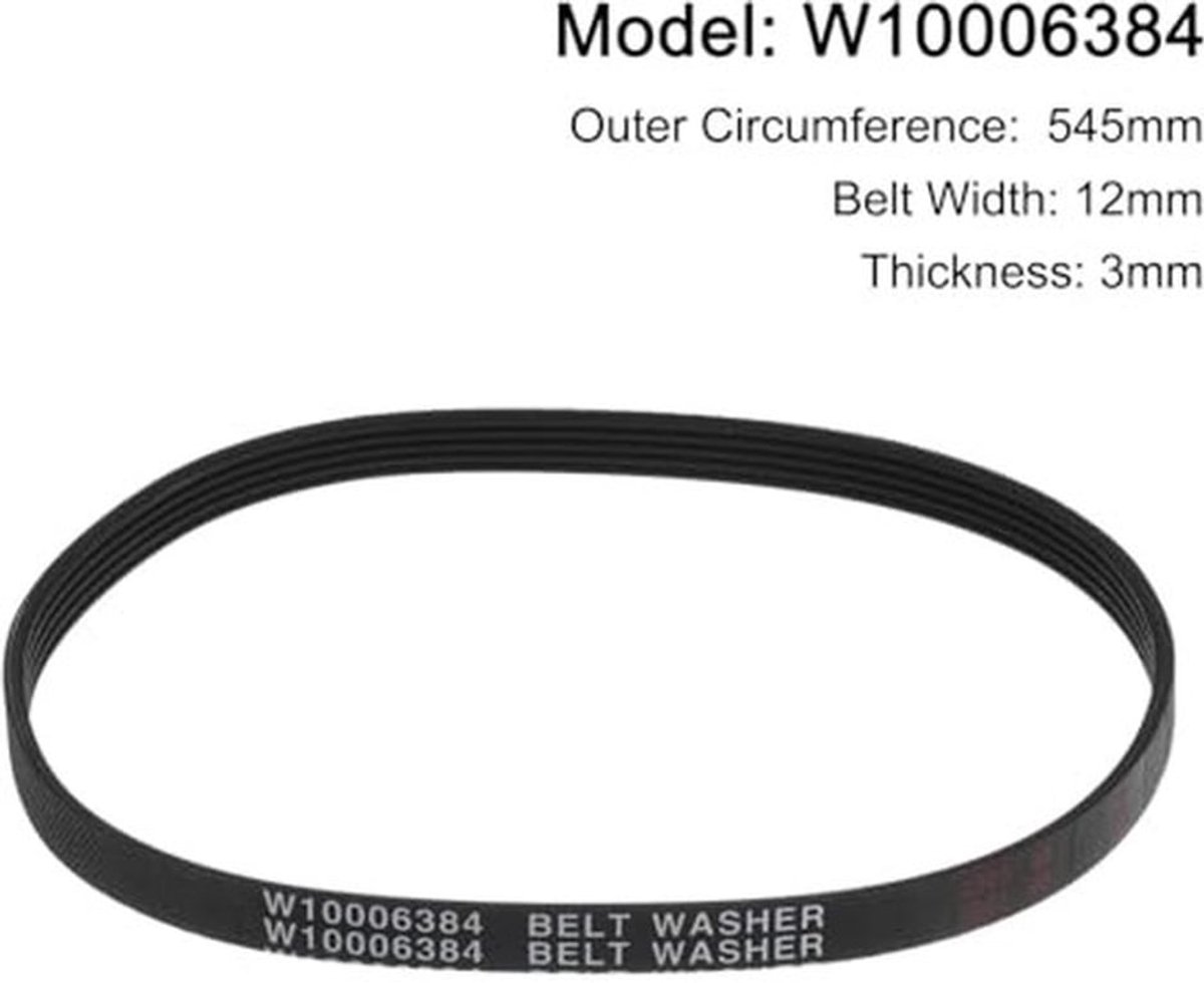 W10006384 Wasmachine-aandrijfriem, aandrijfriem, reserveonderdeel voor wasmachine, droger