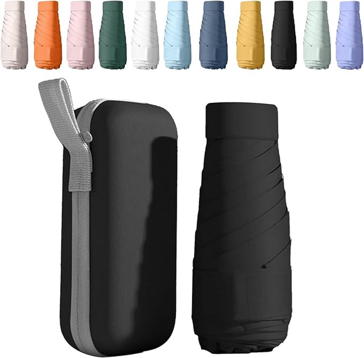 Zakparaplu - Mini Paraplu - Reisparaplu Klein - Compacte Paraplu - Opvouwbaar - Windbestendig - Lichtgewicht - UFP 50+ - Zwart - van Imperatoris