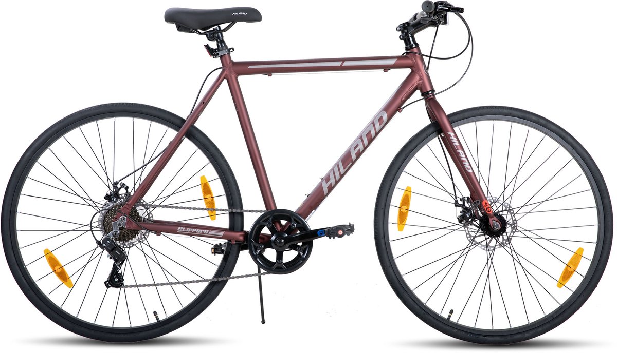 HILAND Clifford Racefiets - 700C - 7 Versnellingen - Lichtgewicht Aluminium Frame - Mechanische Schijfremmen - Heren & Dames - Commuter Bike