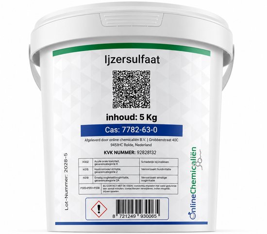 Online chemicalien – IJzersulfaat – 5 kg – Anti Mos – Meststof – Mosvrij Gazon – 250m2