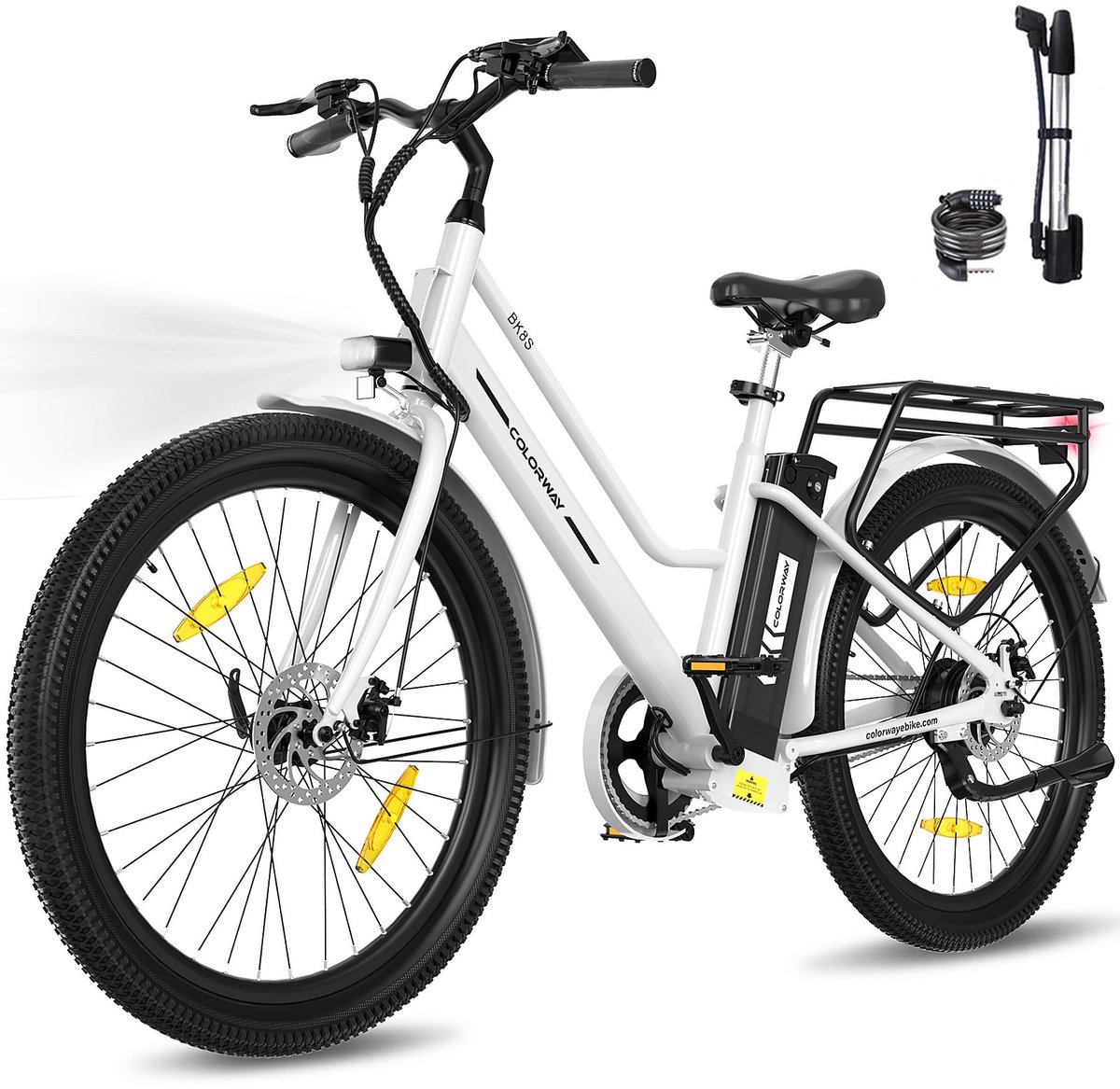 Bol.com Elektrische Fiets Colorway BK8SL - Trendy 27.5 Inch City Commuter EBike met Afneembare 36V 12Ah Lithium Batterij - Mount... aanbieding