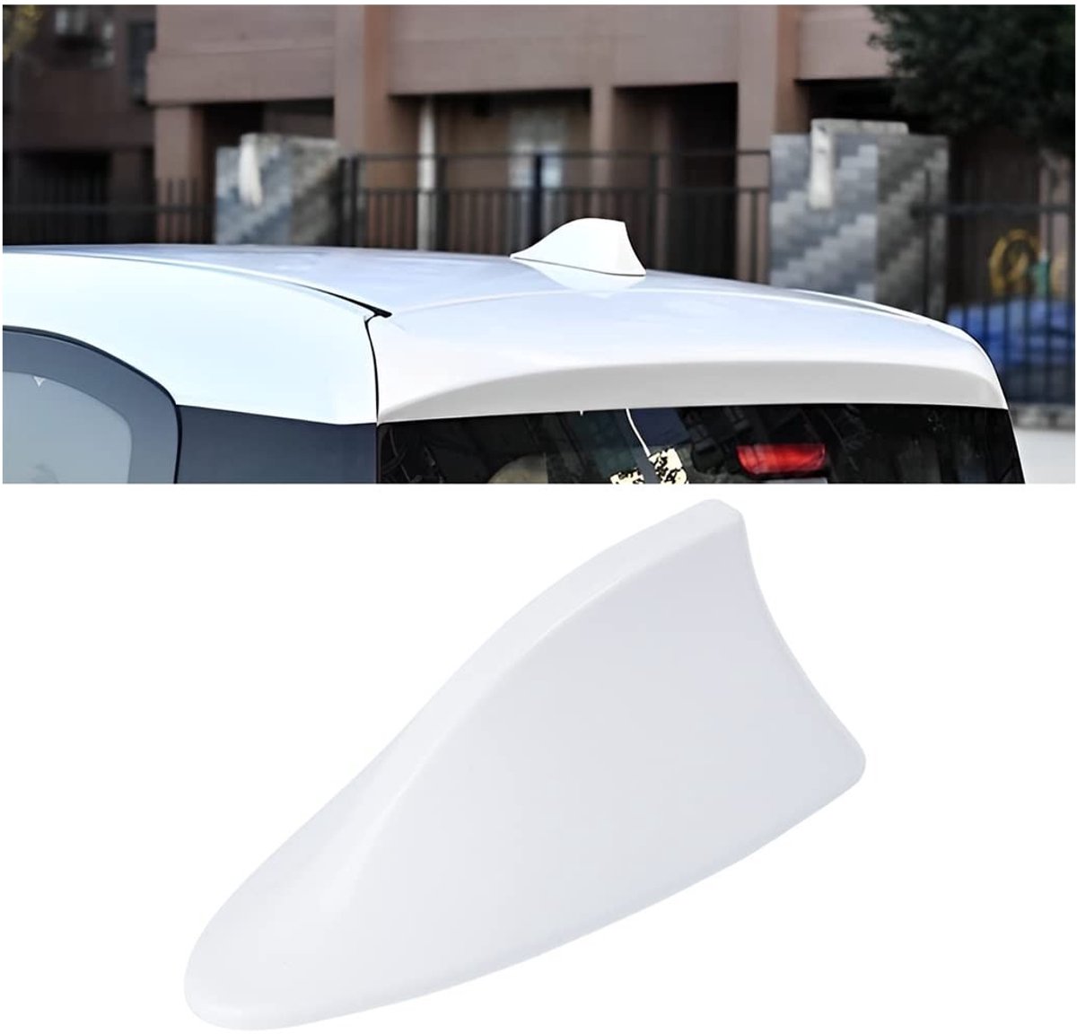 Dailygoods - Haaienvin-antenne - Universale auto antenne - Wit - Decoratieve antenne - Verbeter het uiterlijk van je auto - Geschikt voor SUV en vrach