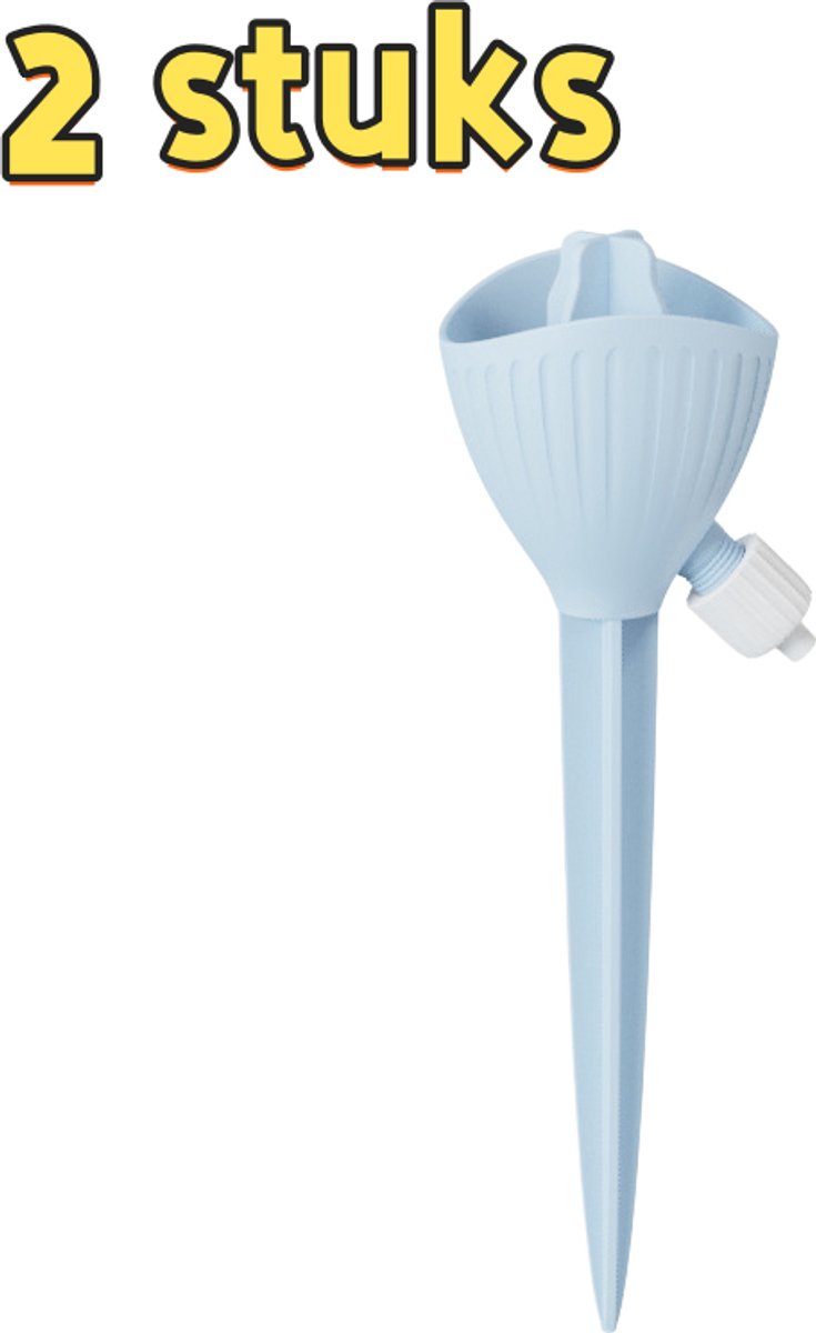 2-delige gieter - Zelfwaterende potplanten - Tuinbloemenwaterapparaat - Geschikt voor in de tuin en op reis - 5,9*5,4*17,7 cm - Blauw