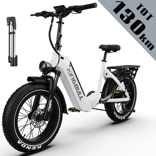 vankel Verve Opvouwbare Elektrische Fiets– 960Wh Accu –20×4.0 Inch Fatbike Banden –Actieradius tot 130 km –Voor- en Achter Hydraulische Schijfremmen –ZOOM Aluminium Verende Voorvork met Lock-out– Shimano 8 Versnellingen– Elektrische Stadsfiets – Wit