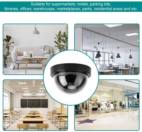 Dailygoody - Dome Simulation Camera - Fake Camera - Realistisch Ontwerp - Zwart - Met Flitsende LED - Schrik Effect voor In en Outdoor - Veiligheid — afbeelding 3