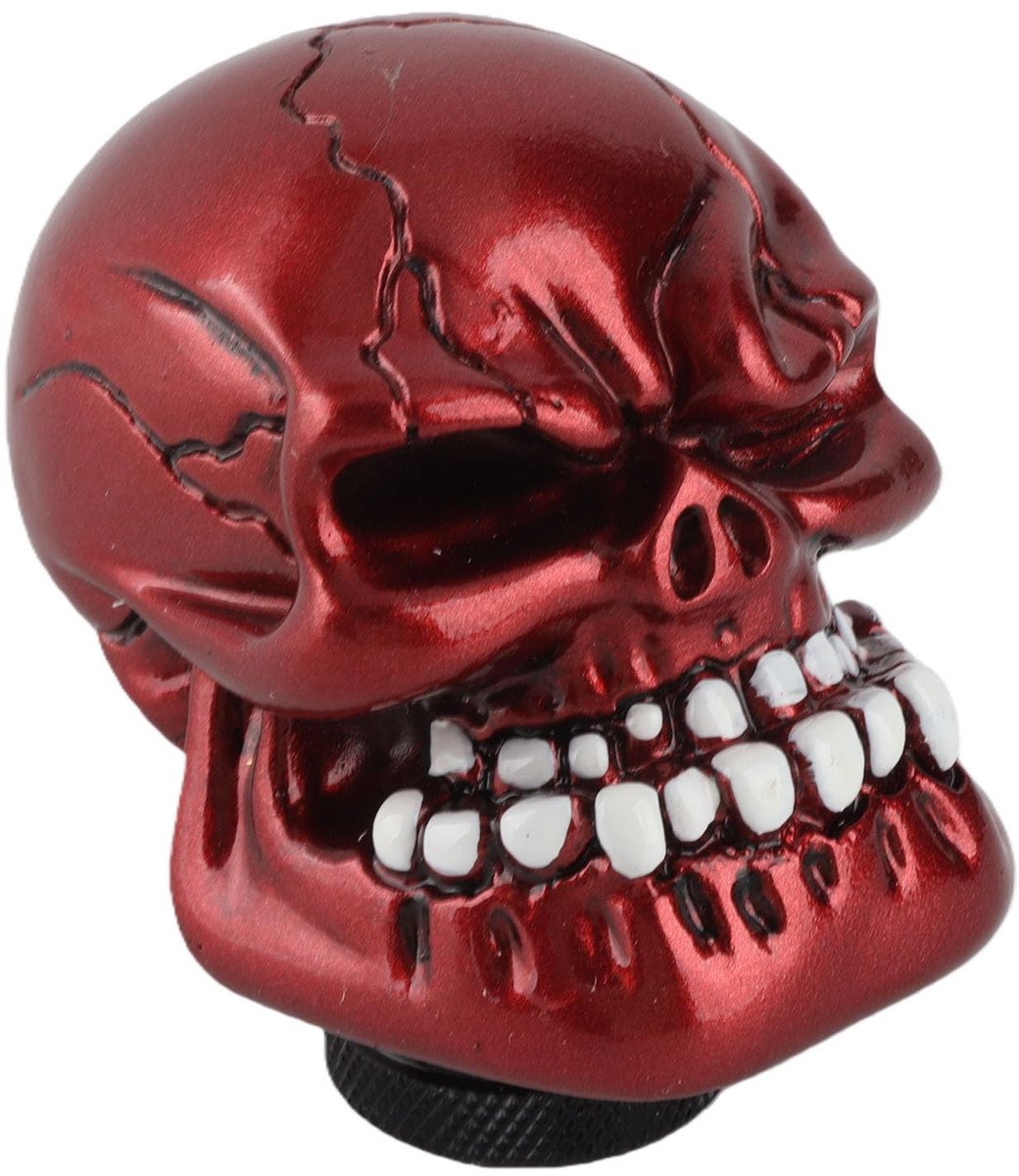 Skull Gear Knob - Skeleton Skull Head Versnellingsknop Rood voor Auto