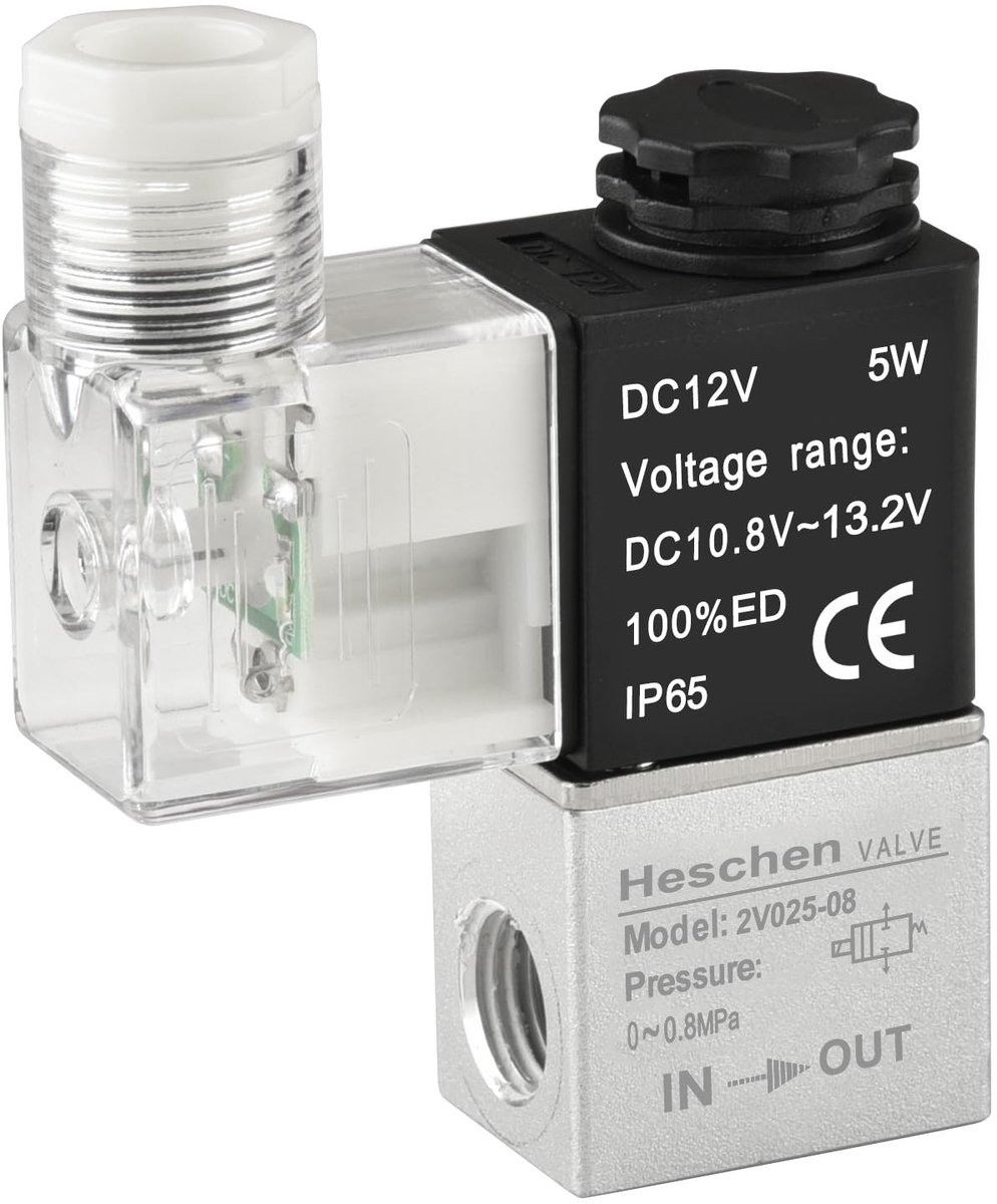 Smoakez - Pneumatische Solenoidklep - 2/2 Weg - Compact formaat - 12VDC - Effectief 1.2 mm - Geschikt voor diverse toepassingen - Model 2V025-08
