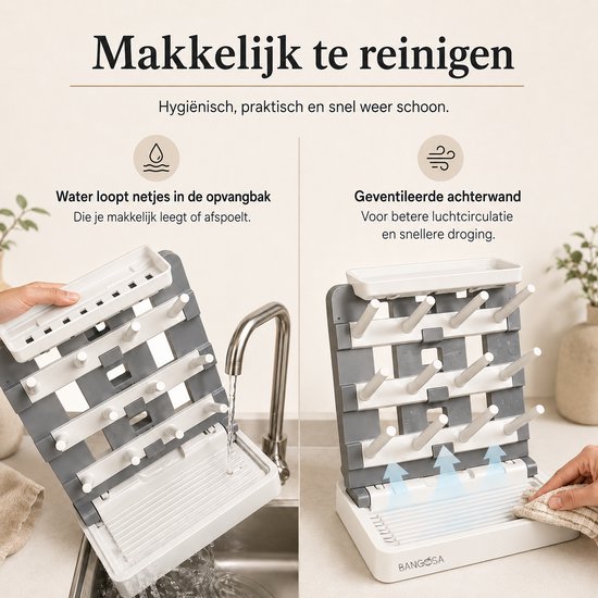 Bangosa - Flessenrek Baby - Flessenrek Voor Baby - Flessen Droogrek - Droogrek Flessen - Flessendrager van Bangosa — afbeelding 5