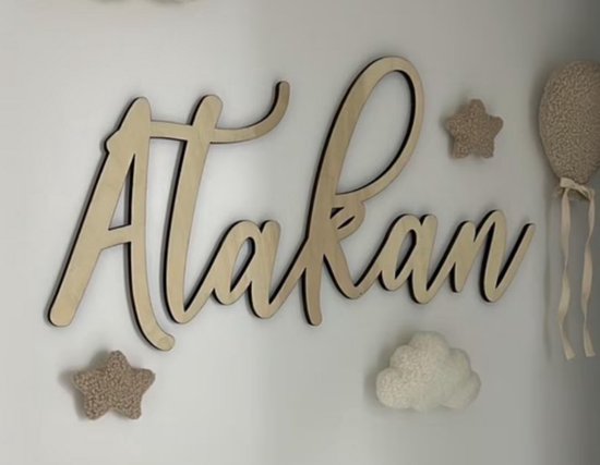 Gepersonaliseerde houten naam - muurdecoratie kinderkamer - baby meisje cadeau - kraamcadeau - houten naam bord - nursery decor - babykamer accessoire - uniek gepersonaliseerd cadeau — afbeelding 2