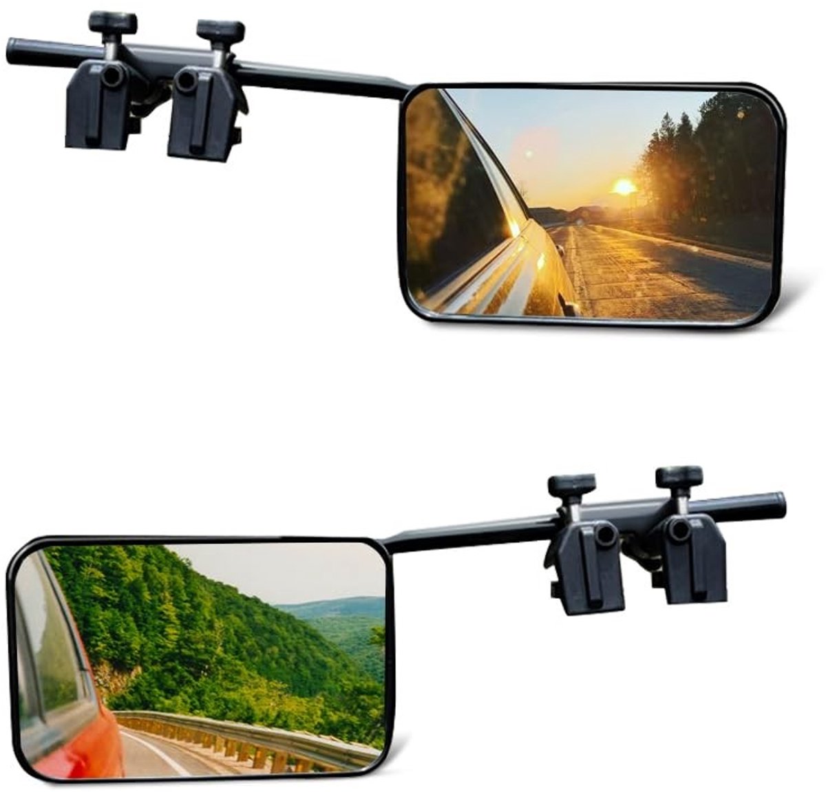 Zeynomax - Auto-sleepspiegelverlenging - Universele clip-on zijspiegel - HD-glas - 2-pack - Ideaal voor caravan en auto - Verlengd zicht voor veilig..