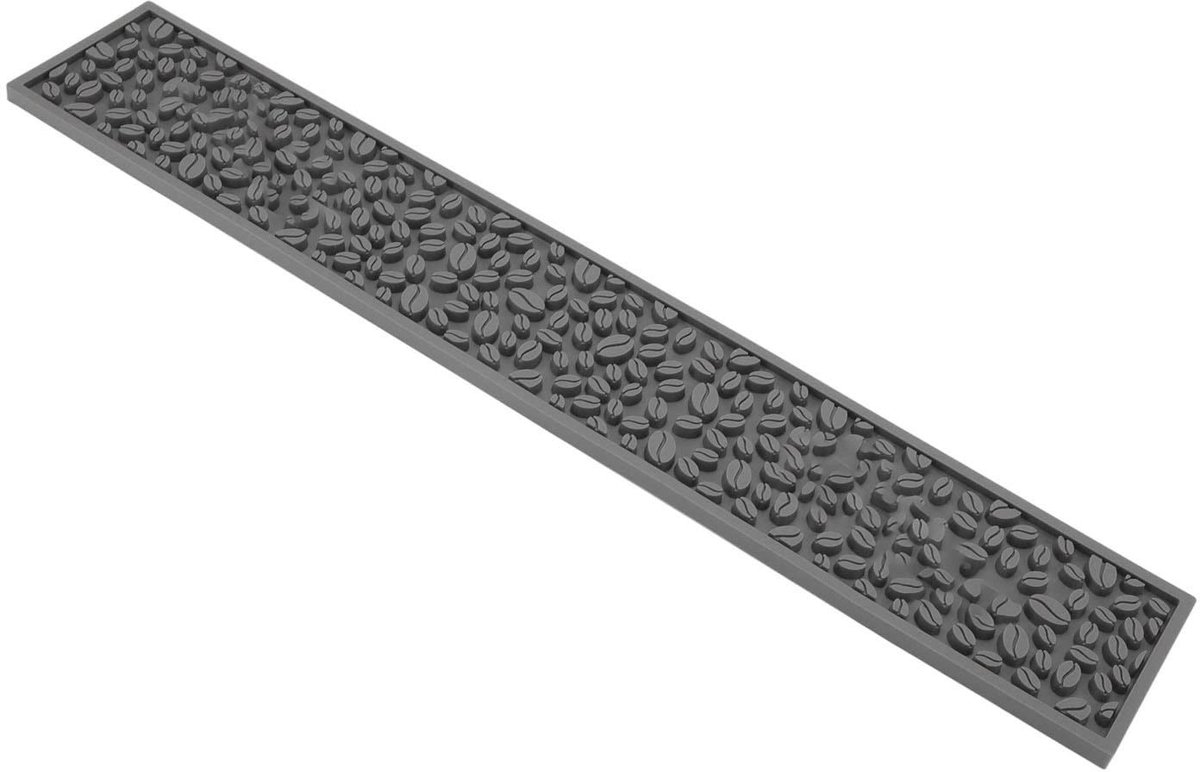 Golden crown - Bar Mat - Antislip Koffiemat - Vaatwasmachinebestendig - Grijs - Filter Waterafvoer Pad - Ondergrond voor Koffiebar - 60x10cm