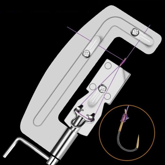 1 stuk - Roestvrijstalen vishaakknoper - Knoopgereedschap uit één stuk, handig en gemakkelijk te gebruiken - Vislijnknoper - Visaccessoire - 10,3*5 cm - Vishaakknoop- en knoopgereedschap voor dagelijks vissen - Zilver van Merkloos — afbeelding 4