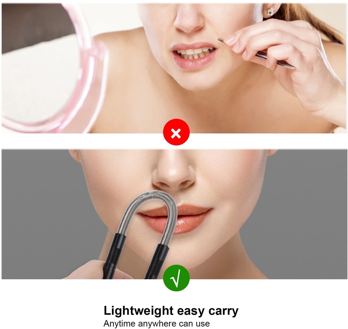 Dailygoods - Gezichtshaarverwijderaar - Handmatige Epilator - Veilig en betrouwbaar - Zwart - Haarroller - Voor gezicht en lipontharing