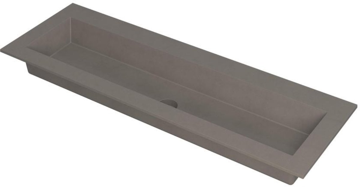 INK Kraft Wastafel Enkele Bak Zonder Kraangat - 1400x450x10 mm - Quartz Beton