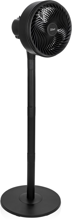 Zilan Statiefventilator 10 Inch Air Circulator Ventilator Zwart, 3 Snelheden, Verstelbare Hoogte, 65W, 1649 m³/u