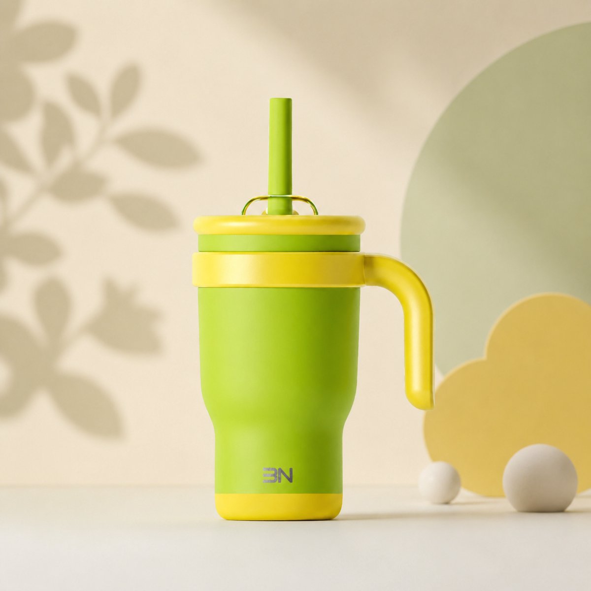 Thermobeker Kind met Rietje – Lekvrij – Dubbelwandige Drinkfles – Warm & Koud – Met Handvat